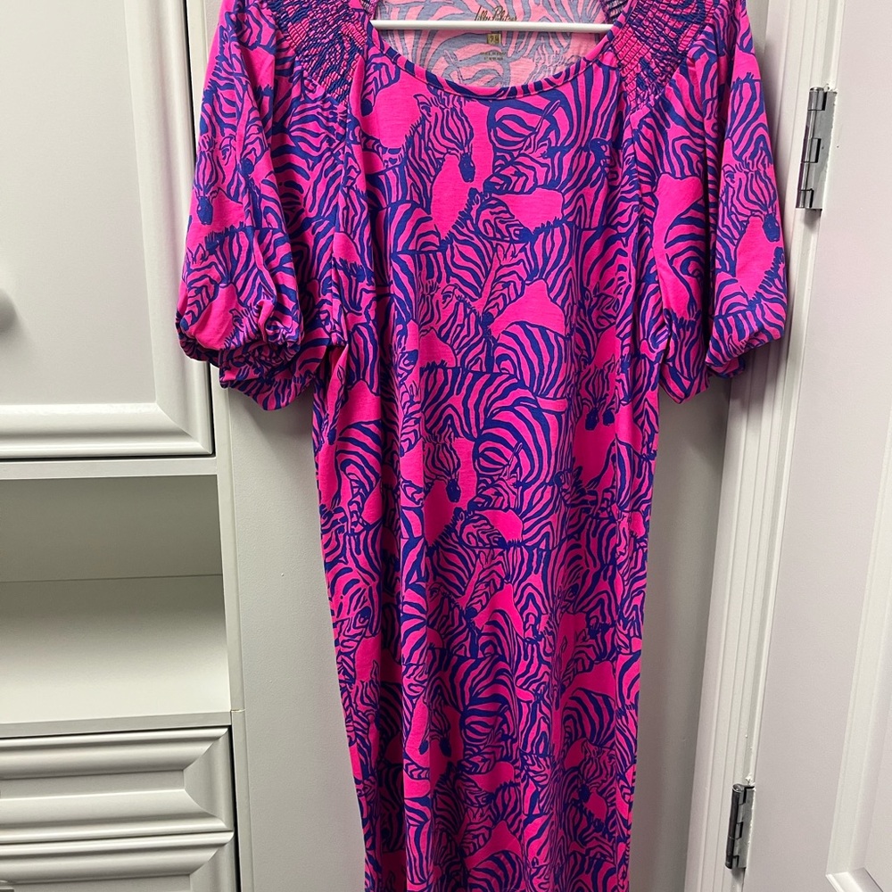 Lilly Pulitzer Passion Fruit Pink and Blue Dress